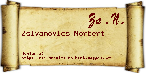 Zsivanovics Norbert névjegykártya